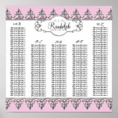 Grafiek Baroque Swirl Silver Poster (Voorkant)