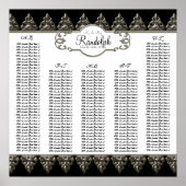 Grafiek Baroque Swirl Silver Poster (Voorkant)