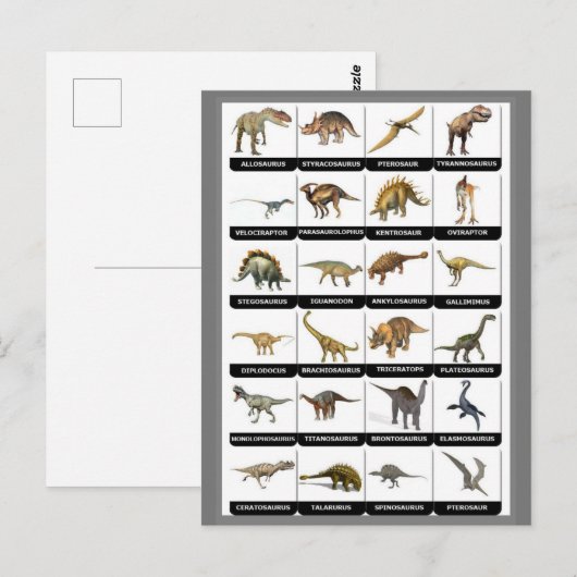 Grafiek Dinosaurs Briefkaart (Voorkant / Achterkant)