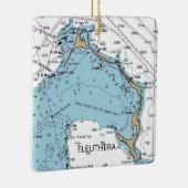 Grafiek Eleuthera Island Bahamas Keramisch Ornament (Rechts)