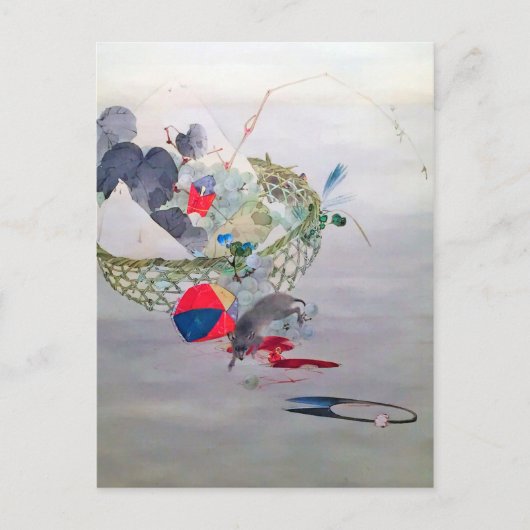 Grafiek en muis, Watanabe Seitei Briefkaart (Voorkant)