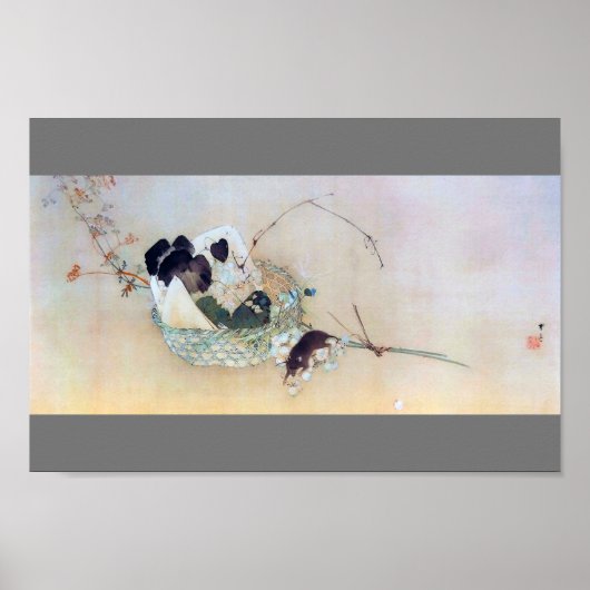 Grafiek en muis, Watanabe Seitei Poster (Voorkant)