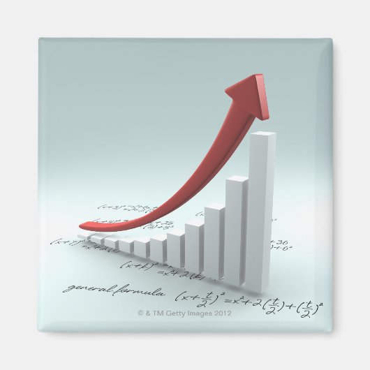 Grafiek en pijl met formule magneet (Voorkant)