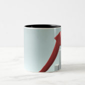 Grafiek en pijl met formule tweekleurige koffiemok (Center)