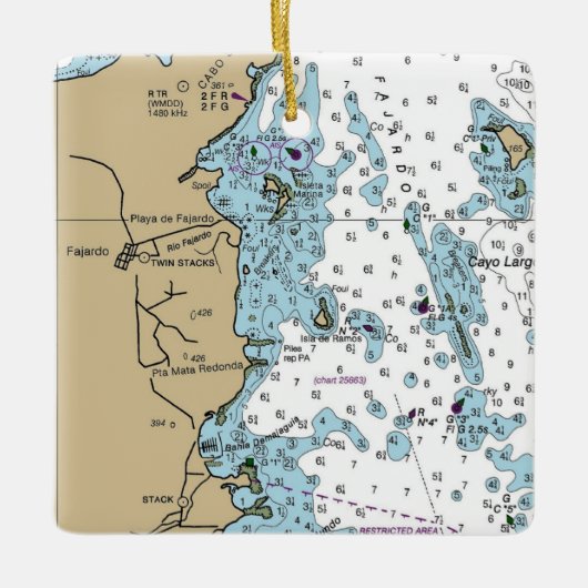 Grafiek Fajardo Puerto Rico Keramisch Ornament (Voorkant)