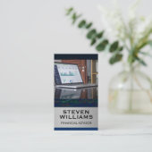 Grafiek financiële voorraad | Laptop Visitekaartje (Staand voorkant)