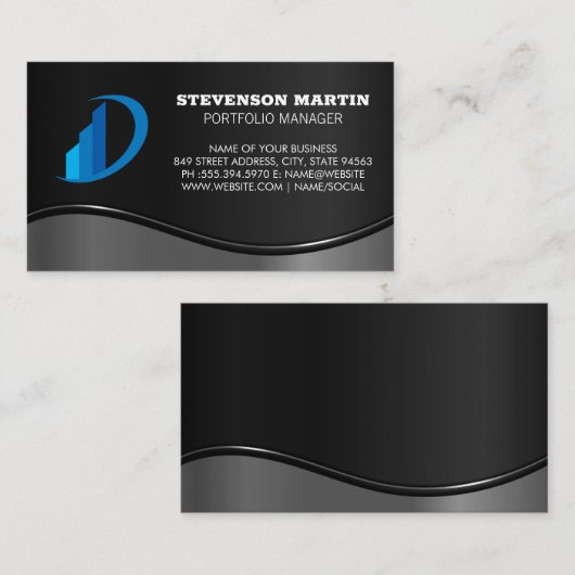 Grafiek Financiering grafiek | Metaalgolf Visitekaartje (Voorkant / Achterkant)