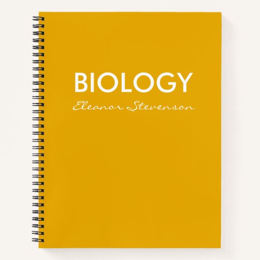 Grafiek gepersonaliseerde gele biologie notitieboek (Voorkant)