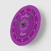 Grafiek Gingham Checks Genummerd Ronde Klok (Hoek)