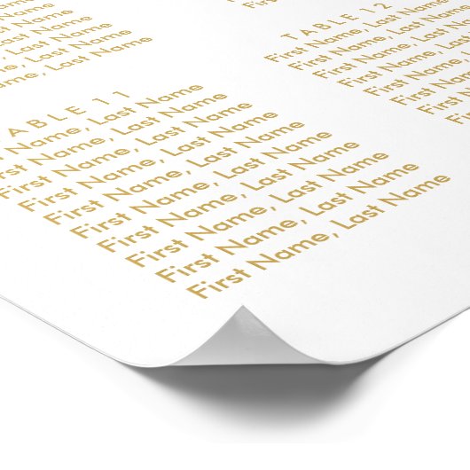 Grafiek Goud 16 tabellen met briefkaarten met hand Poster (Hoek)