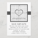 Grafiek Grijze Wiskunde Hart Opslaan Datum Uitnodi Save The Date<br><div class="desc">Een paar wiskunde nerds in liefde zou het gemakkelijk vinden om te berekenen dat dit sparen de datum de voor de hand liggende oplossing zou zijn om hun bruiloft aan te kondigen. Quirky en vol nerdy charm is deze unieke Heart Wiskunde Graph Save the Date Announcement in dark grijy met...</div>