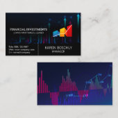 Grafiek Groei Grafiek Logo Aandelenmarkt Visitekaartje (Voorkant / Achterkant)
