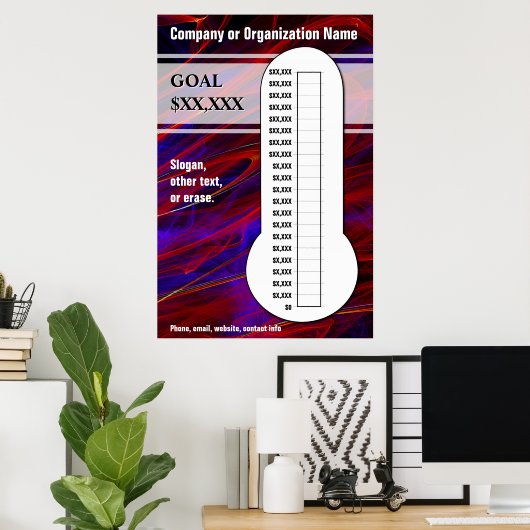 Grafiek Kleurig blauw en magenta Poster (Thuiskantoor)