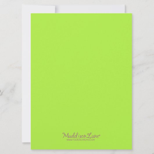 Grafiek/Limoen op over Bowling Birthday Party Kaart (Achterkant)