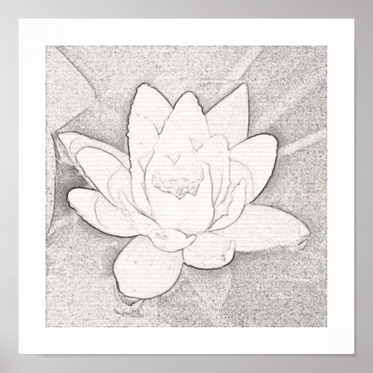 GRAFIEK LOTUS FLOWER ART POSTER (Voorkant)