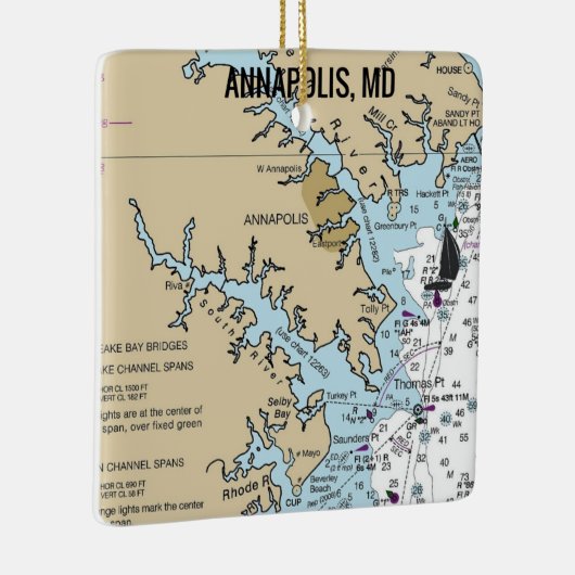 Grafiek MD van Annapolis Keramisch Ornament (Rechts)