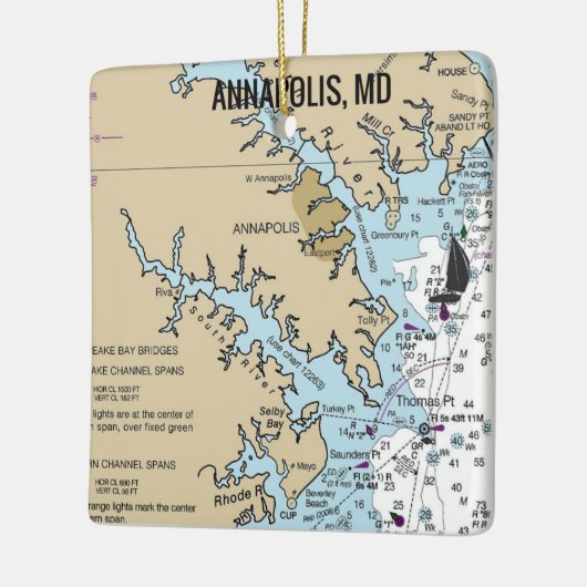 Grafiek MD van Annapolis Keramisch Ornament (Links)