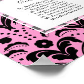 Grafiek met 12 weddenschappen in roze en zwart poster (Hoek)