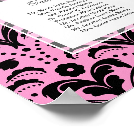 Grafiek met 12 weddenschappen in roze en zwart poster (Hoek)