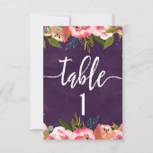 Grafiek met chic Wedding Table Number Kaart (Voorkant)