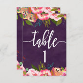 Grafiek met chic Wedding Table Number Kaart (Voorkant / Achterkant)