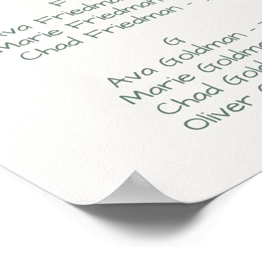 Grafiek met gebogen tak Greenery Alfabetical Seati Poster (Hoek)