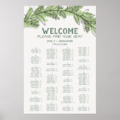 Grafiek met gebogen tak Greenery Alfabetical Seati Poster (Voorkant)