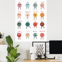 Grafiek met Gevoelens Emoties Gezichten voor Klass Poster