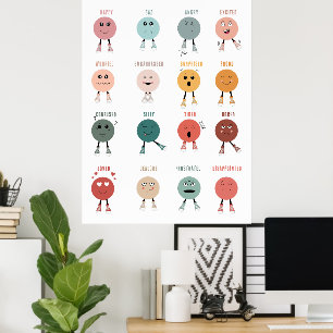 Grafiek met Gevoelens Emoties Gezichten voor Klass Poster