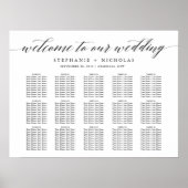 Grafiek met handschrift Chic Wedding Seating Poster (Voorkant)