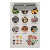 Grafiek met paddenstoelen eetbaar mini klembord (Voorkant)