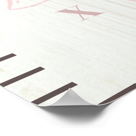 Grafiek met roze Floral Alphabet Groei Poster (Hoek)