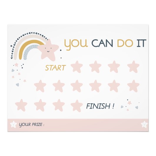 Grafiek met trainingskaart voor regenboogreactieve foto afdruk (Voorkant)