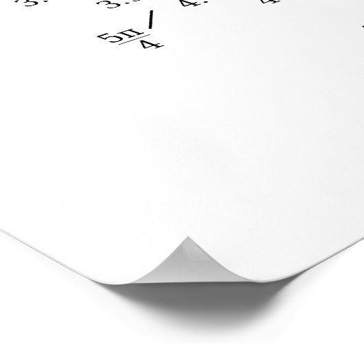 Grafiek met trigonometrie graad- en radioreconvers poster (Hoek)