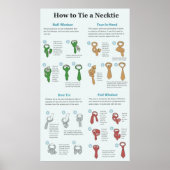 Grafiek met uitleg over hoe u een Necktie kunt Str Poster (Voorkant)