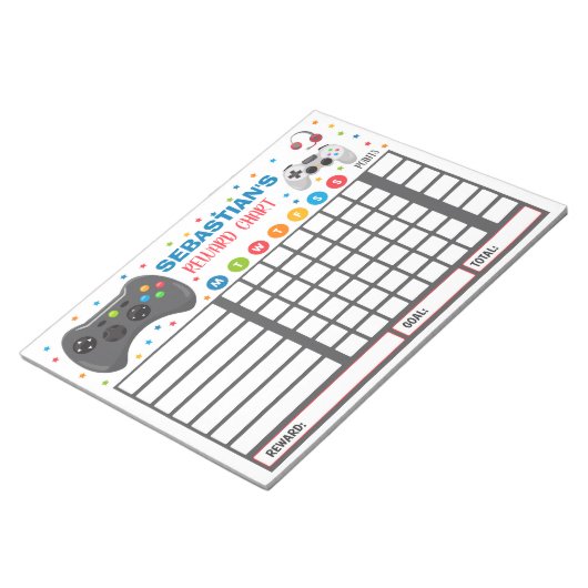 Grafiek met videospellen voor persoonlijk gebruik notitieblok (Schuin)