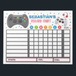 Grafiek met videospellen voor persoonlijk gebruik notitieblok<br><div class="desc">Personalized Reward Chore Routine Chart.</div>