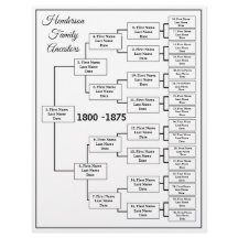 Grafiek met vijf generatiegenealogie