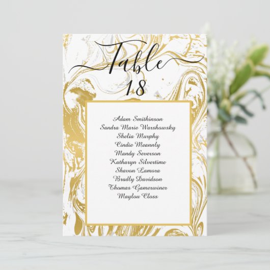 Grafiek met zwarte tinten (Chic Faux Gold Marble T Aankondiging (Staand voorkant)