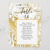 Grafiek met zwarte tinten (Chic Faux Gold Marble T Aankondiging (Voorkant / Achterkant)