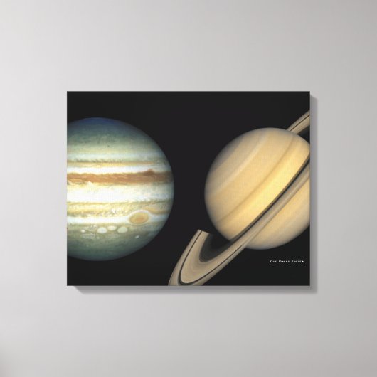 Grafiek NASA Solar System Planet Sizes, vergroot Canvas Afdruk (Voorkant)