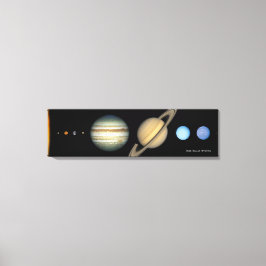 Grafiek NASA Solar System Planet Sizes, vergroot Canvas Afdruk