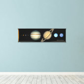 Grafiek NASA Solar System Planet Sizes, vergroot Canvas Afdruk (Insitu (Houten vloer))