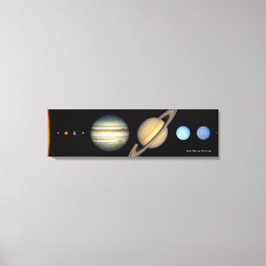 Grafiek NASA Solar System Planet Sizes, vergroot Canvas Afdruk (Voorkant)