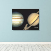 Grafiek NASA Solar System Planet Sizes, vergroot Canvas Afdruk (Insitu (Houten vloer))