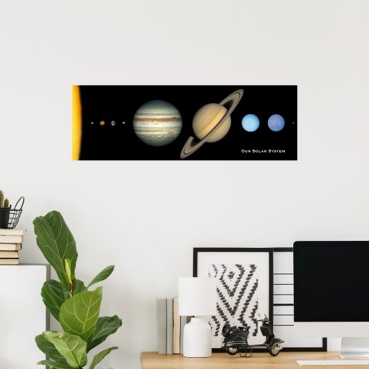 Grafiek NASA Solar System Planet Sizes, vergroot Poster (Thuiskantoor)