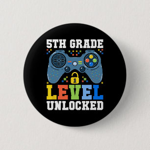 Grafiek Niveau Ontgrendelde Gamer Eerste Dag Van S Ronde Button 5,7 Cm