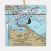 Grafiek Norfolk VA Keramisch Ornament (Voorkant)