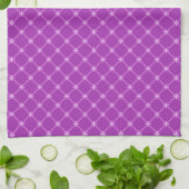 Grafiek, Paars Criss Cross Pattern Theedoek (Gevouwen)