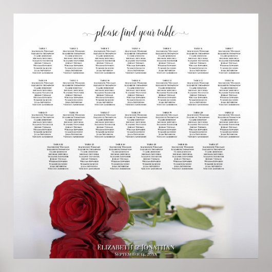 Grafiek Romantic Red Rose Poster (Voorkant)
